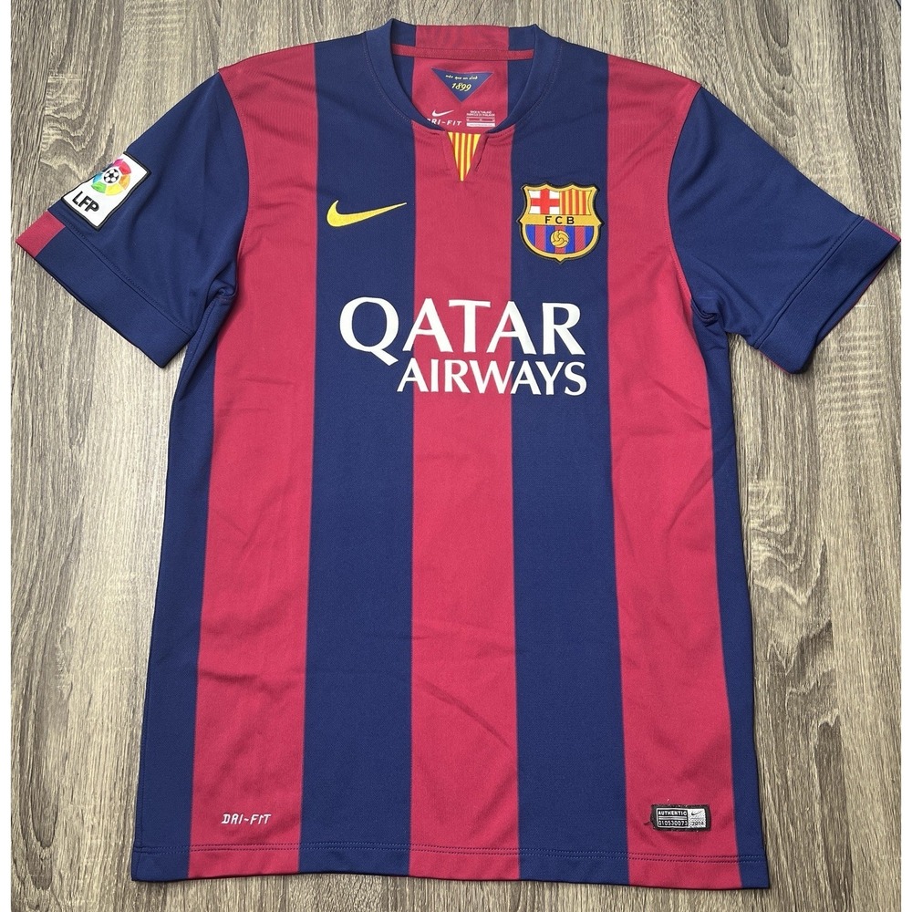BARCELONA 2014 2015 HOME FOOTBALL SHIRT SOCCER JERSEY NIKE 610596-422 Sz M